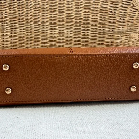 JW PEI Brown Elise Top Handle Bag with Gold Accents - Picture 6 of 7